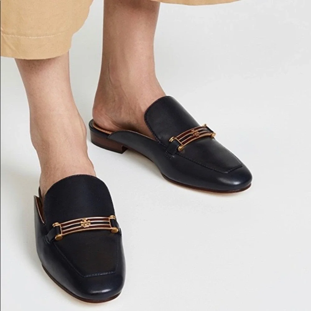 Tory Burch Amelia Backless Loafer Navy Blue Size 9
